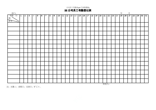 公司员工考勤表(14个表格模板)