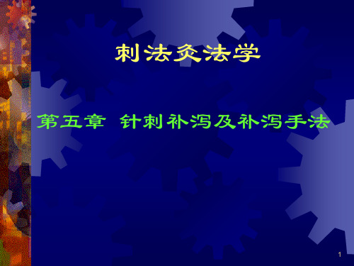 第五章 针刺补泻及补泻手法