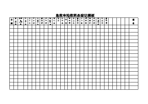 急救车抢救药品登记表模板