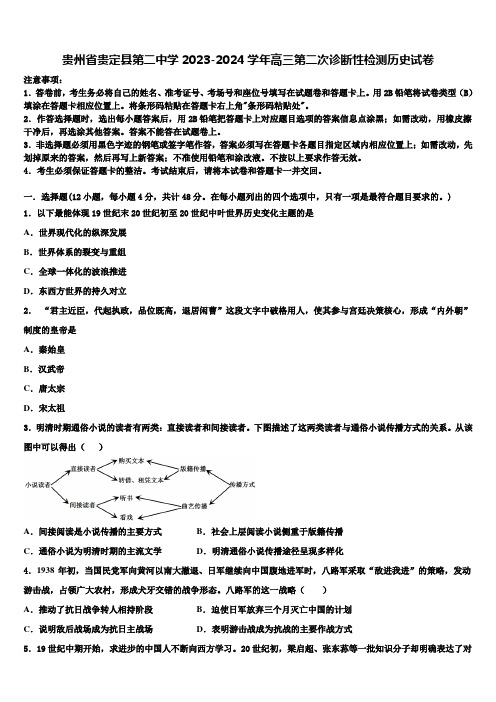 贵州省贵定县第二中学2023-2024学年高三第二次诊断性检测历史试卷含解析