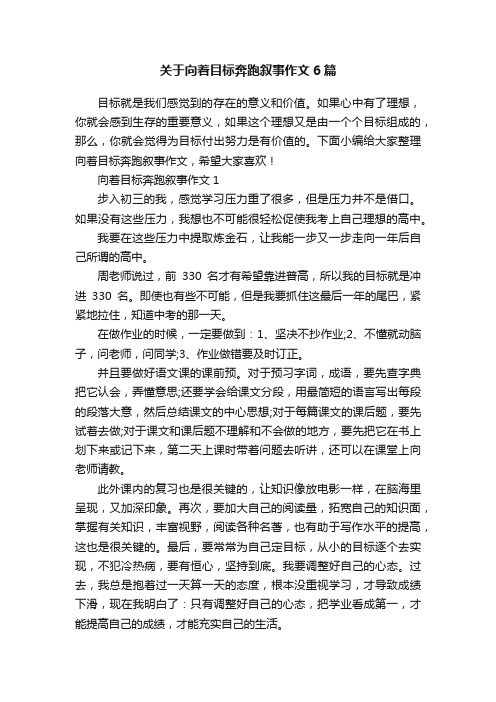 关于向着目标奔跑叙事作文6篇