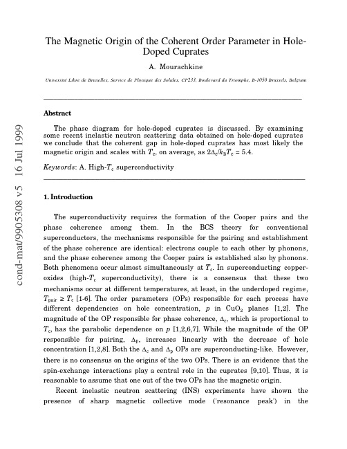 The Magnetic Origin of the Coherent Order Parameter in Hole-Doped Cuprates