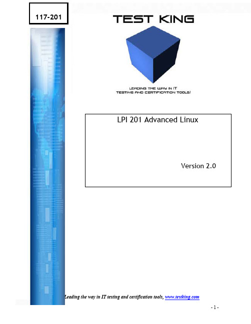 Testking Lpi 201 117-201 Advanced Linux v2.1