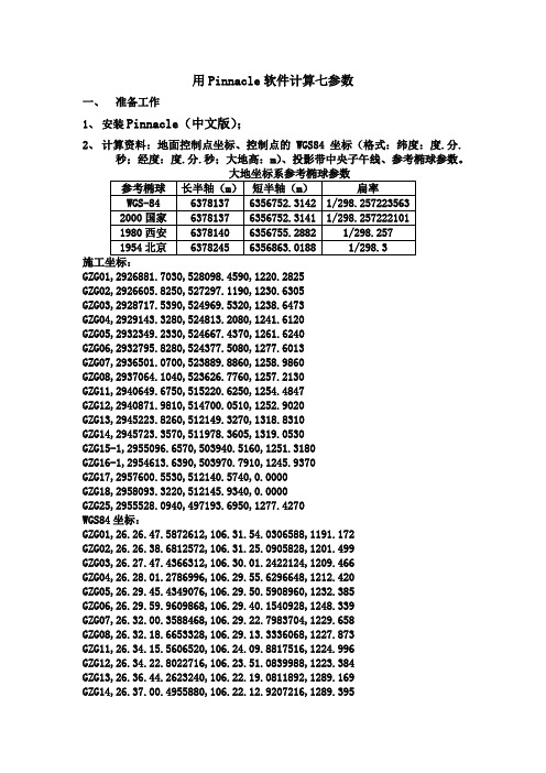 RTK  测量 地方坐标转换参数计算