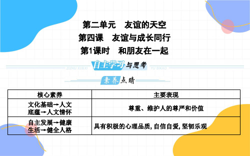 道德与法治人教版七年级(上册)4.1和朋友在一起课件(2024版新教材)