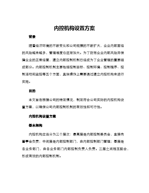 内控机构设置方案