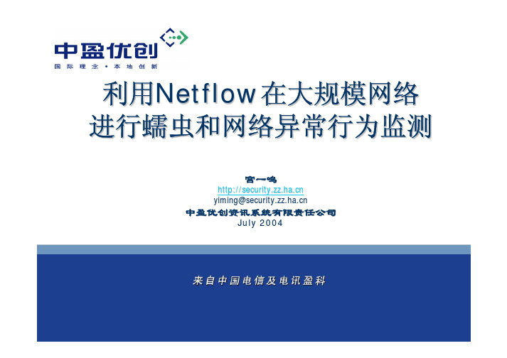 利用Netflow在大规模网络进行蠕虫和网络异常检测