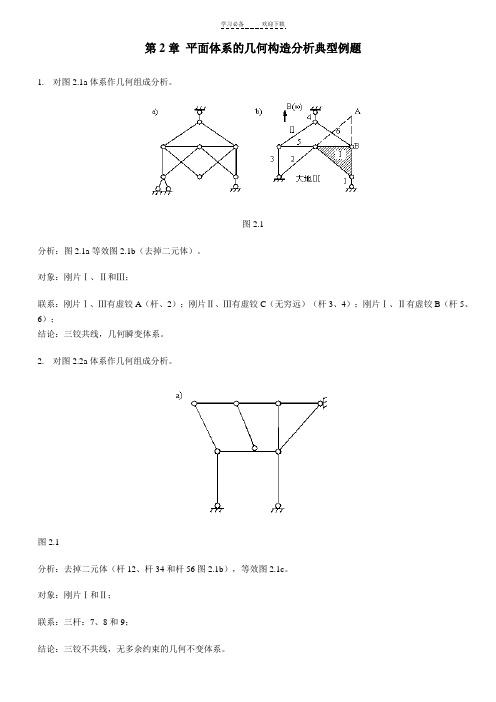 结构力学典型例题武汉理工大学