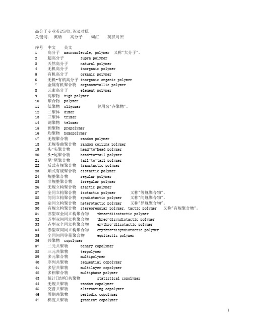 高分子专业英语