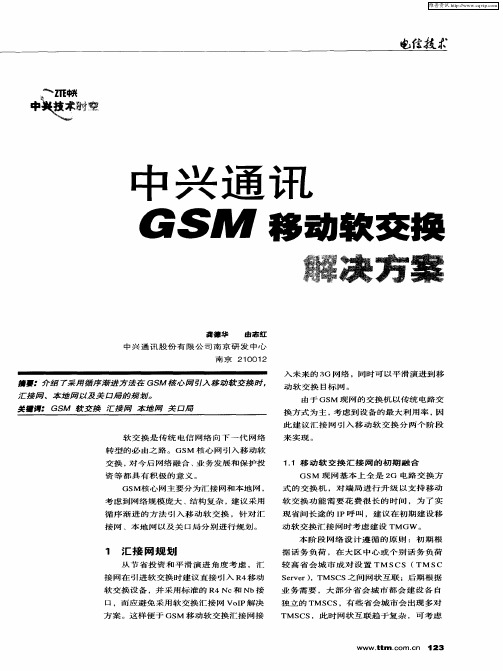 中兴通讯GSM移动软交换解决方案