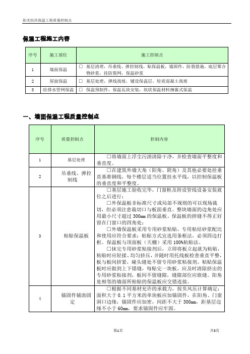 保温工程质量控制点