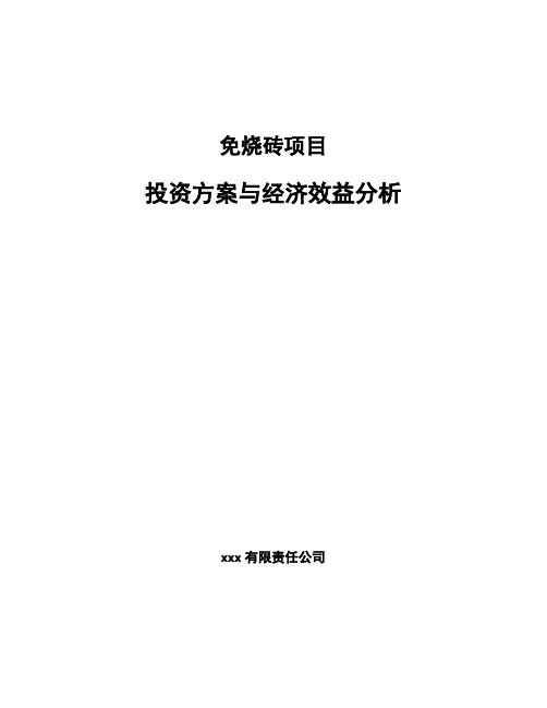 免烧砖项目投资方案与经济效益分析