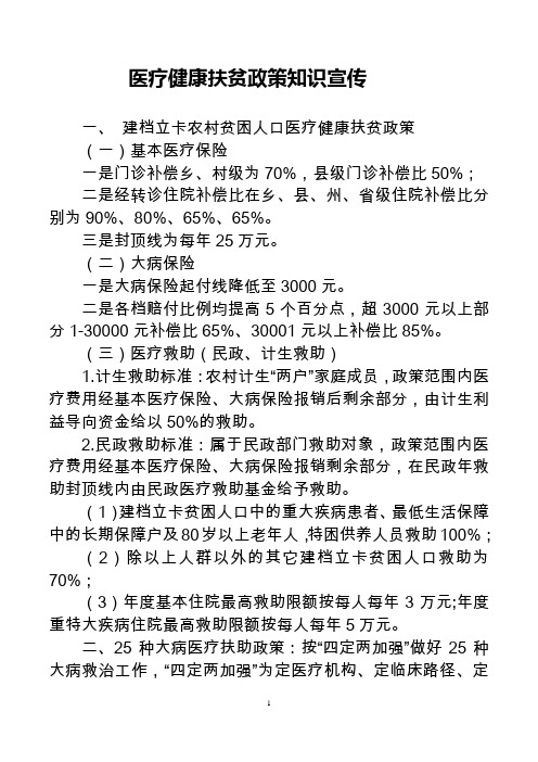 医疗健康扶贫政策知识宣传