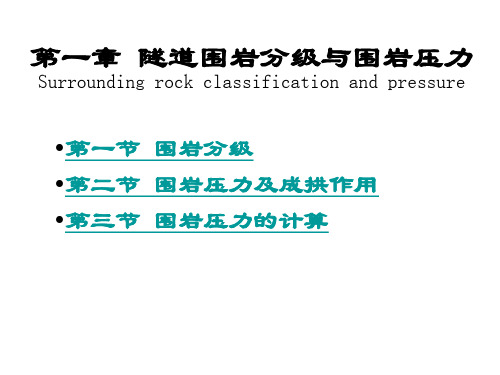 隧道围岩分级及围岩压力