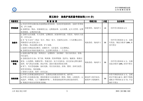 急救护理质量考核标准