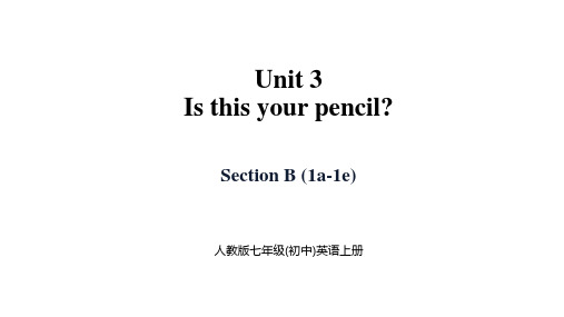 Unit 3  Section B (1a-1e)七年级上册英语课件(人教版)