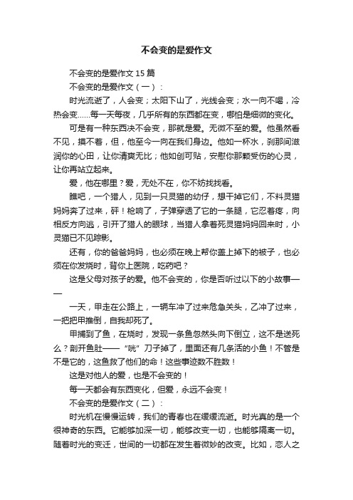 不会变的是爱作文