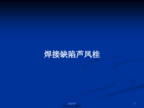 焊接缺陷芦凤桂PPT教案