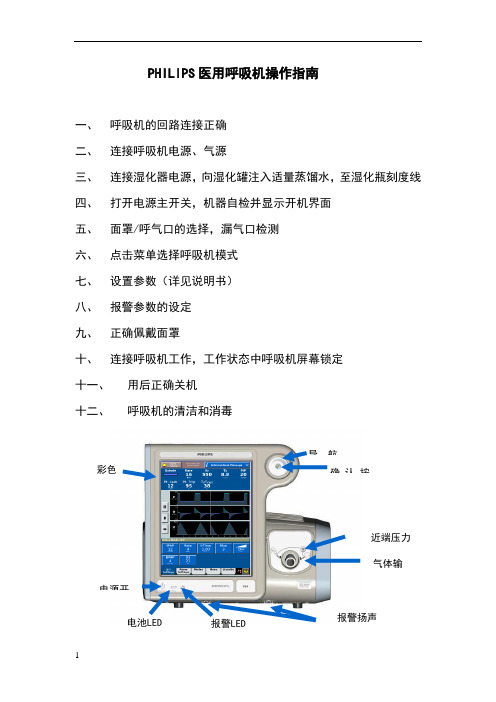 PHILIPS医用呼吸机操作指南