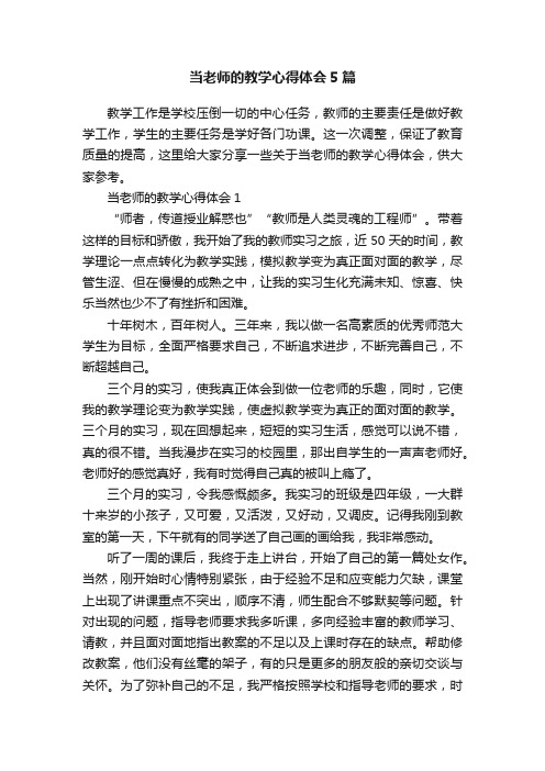 当老师的教学心得体会5篇