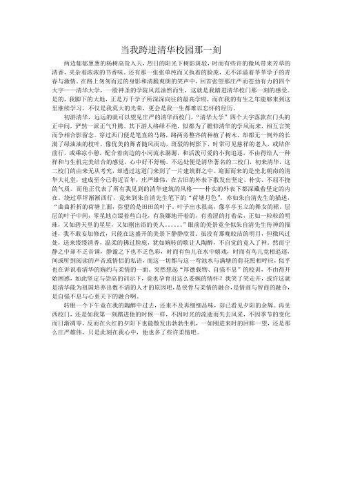 当我踏进清华大学校门的那一刻