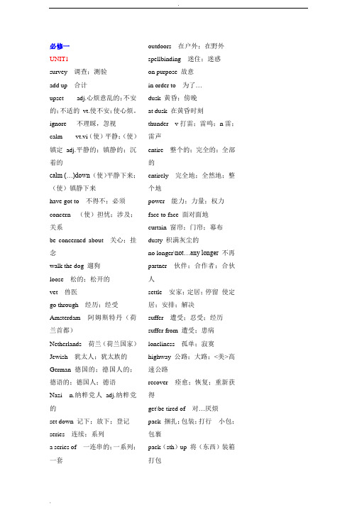 人教版高中英语全部单词表(必修1至选修8)