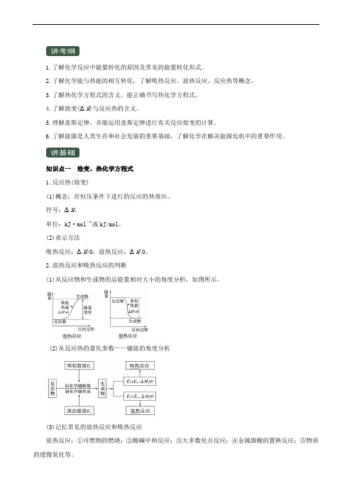 2020年高考化学复习6.1化学能与热能(讲)(含解析)