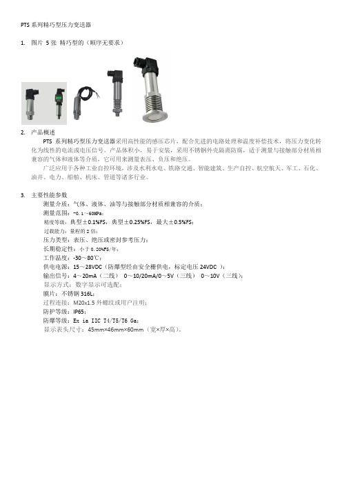 PTS系列精巧型压力变送器