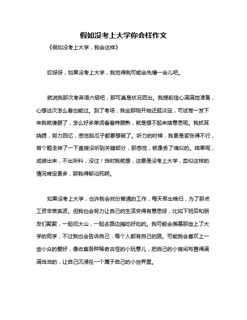 假如没考上大学你会样作文