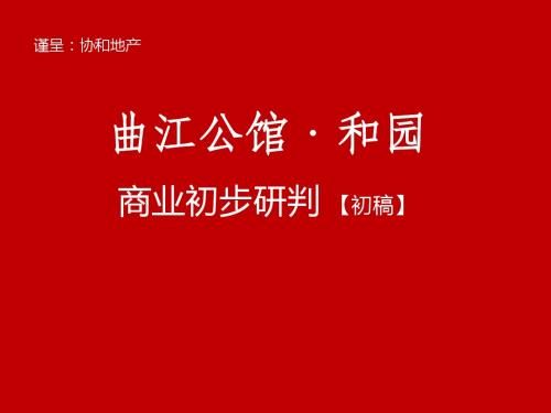 某地产项目商业初步研判初稿
