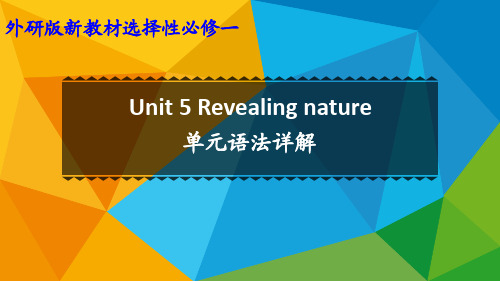 外研选择性必修第一册Unit5 单元语法详解课件