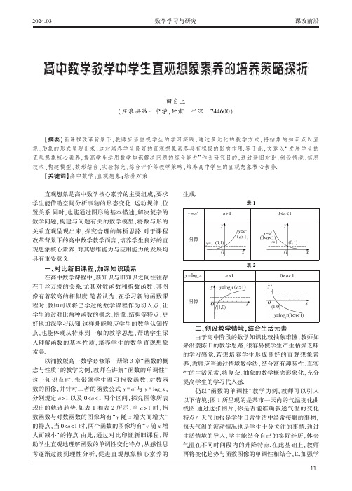 高中数学教学中学生直观想象素养的培养策略探析