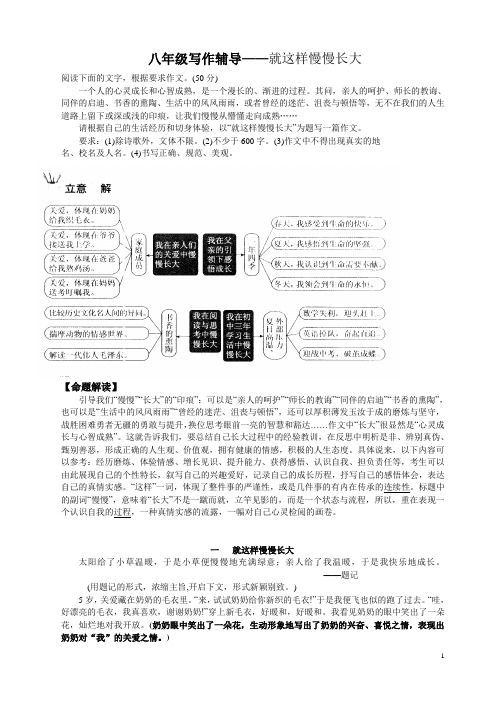 九年级写作辅导讲义——就这样慢慢长大