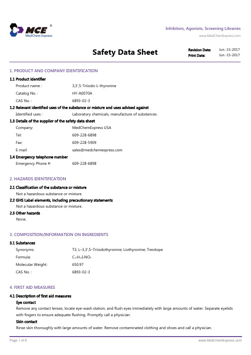 3,3',5-Triiodo-L-thyronine_SDS_MedChemExpress