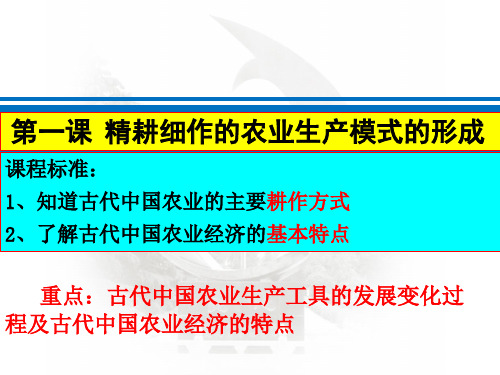 岳麓版高中历史必修二第1课《精耕细作农业生产模式的形成》优质课件(共32张PPT)