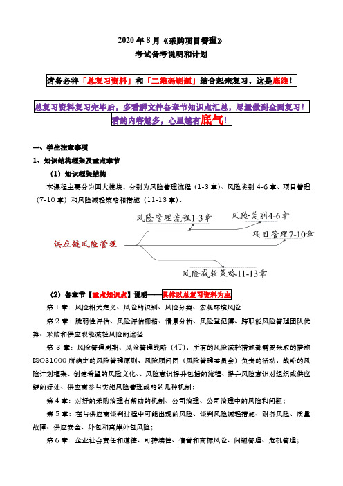 《采购项目管理》备考说明