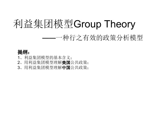 利益集团模型Group Theory