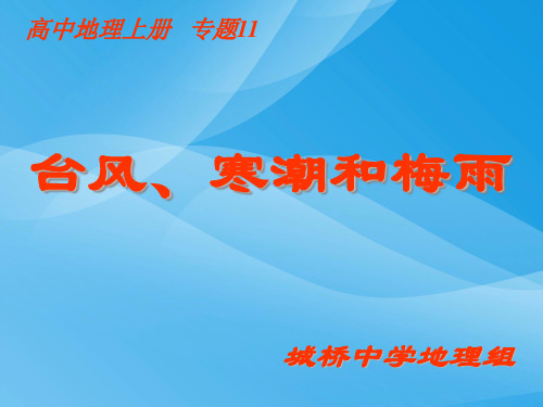 高考复习专题11：台风、寒潮和梅雨ppt 人教课标版优质课件