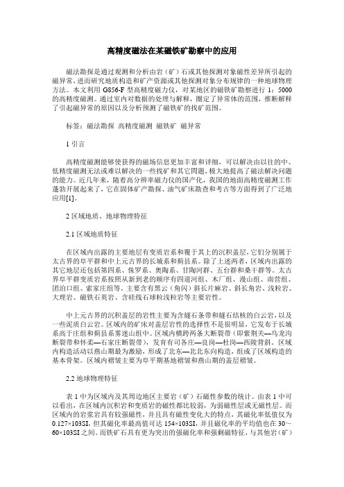 高精度磁法在某磁铁矿勘察中的应用