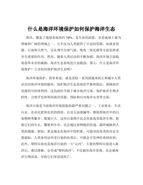 什么是海洋环境保护如何保护海洋生态