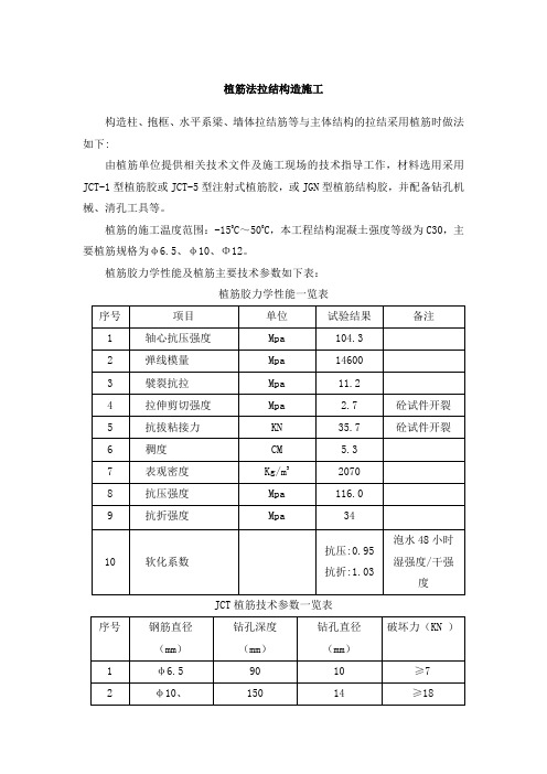 植筋法拉结构造施工