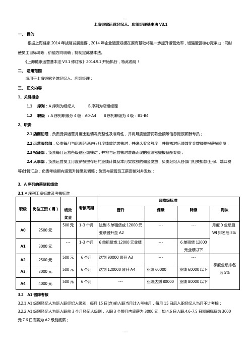 上海链家运营经纪人、店组经理基本法V3.1