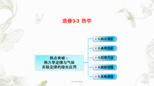 热力学定律与气体实验定律的综合应用课件