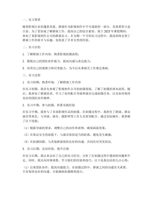 群演实习报告