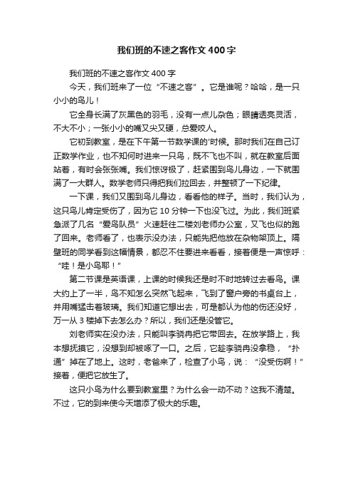 我们班的不速之客作文400字