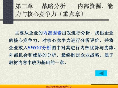 第三章战略分析——内部资源、能力与核心竞争力-文档资料