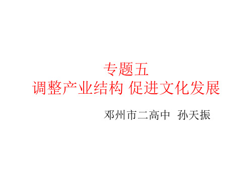 高三政治调整产业结构