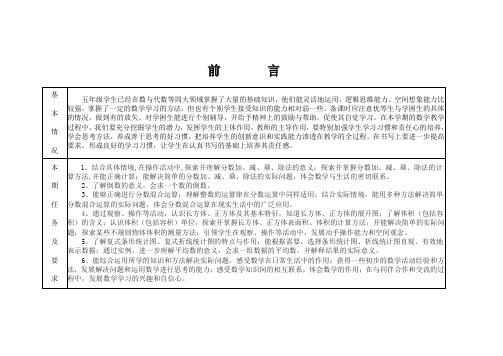 2017年春五数下教学计划