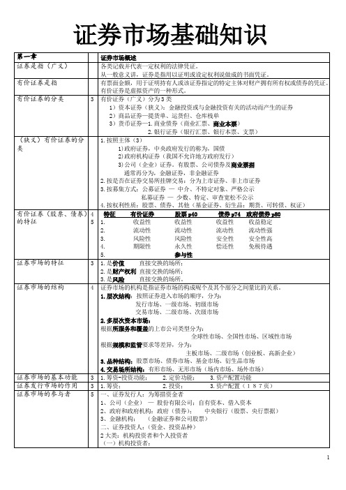 证券市场基础知识真题及答案分析