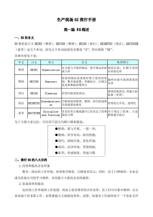 生产现场5S推行手册